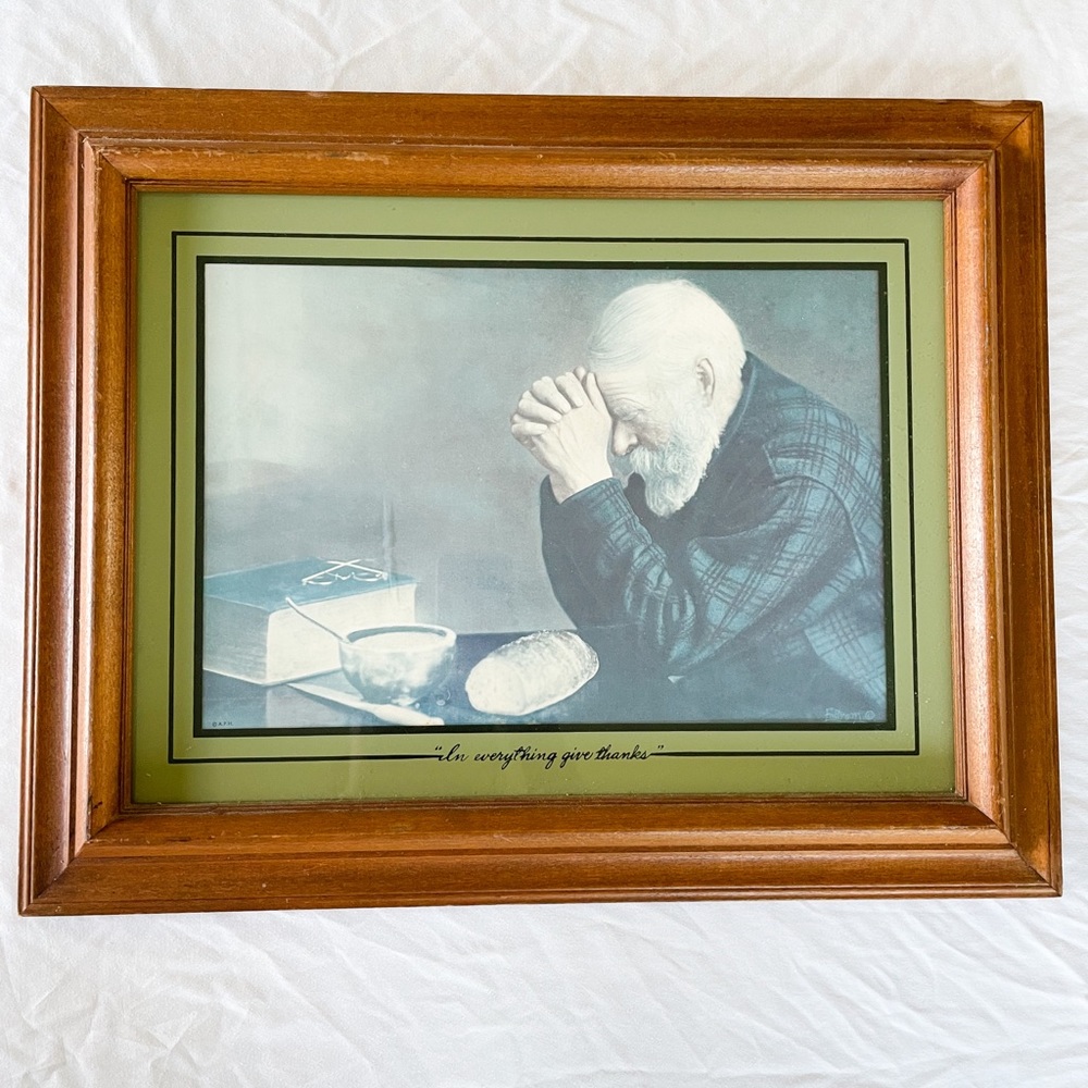 Praying man framed artwork
